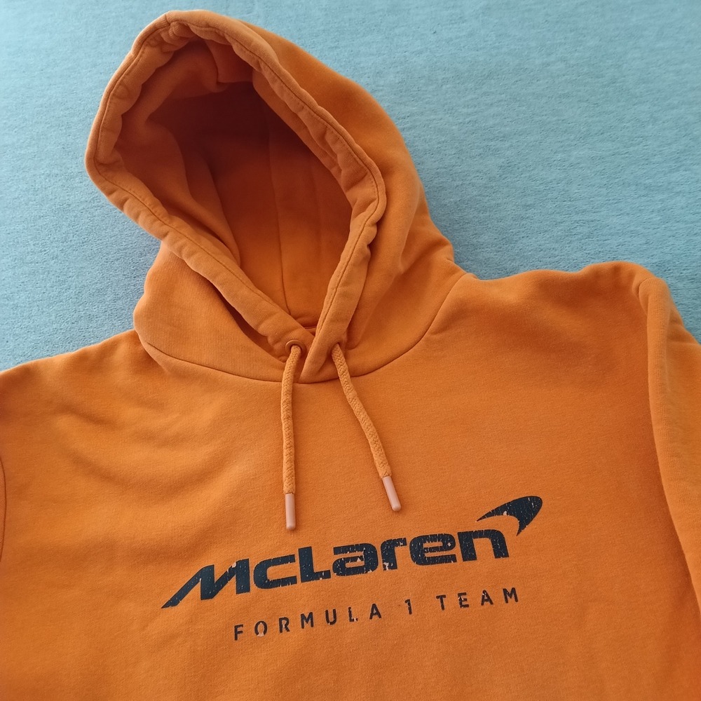 McLaren Formula 1 Team Hoodie Mens Medium Orange F1 Racing Pullover Sweatshirt